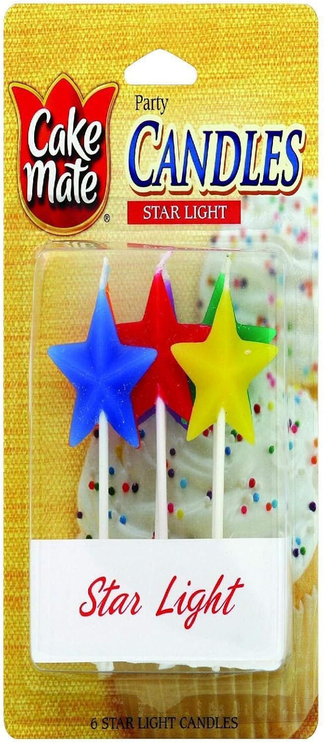 Cake Mate Party Candles, Star Light Candles, 2pack Home