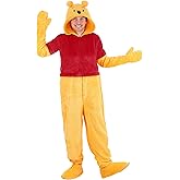 Disney’s Deluxe Winnie the Pooh Costume, Adult Men and Women’s Hooded Halloween Onesie with Mittens