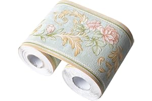 LA LA PET Creation Core 4.2x196.8 Waterproof Wallpaper Border 3D Pattern Wall Decor Removable Self Adhesive Kitchen Bathroom Tiles Sticker Vine Green