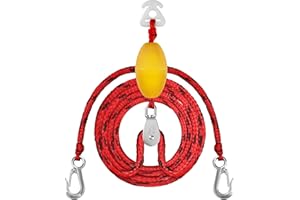 DockMoor Water Ski Rope 75 ft 4 Sections with Self Centering Boat Tow Harness 12 ft