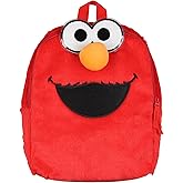 INTIMO Sesame Street Plush Furry Elmo Smile Face 12 Inch Backpack For Daily Use