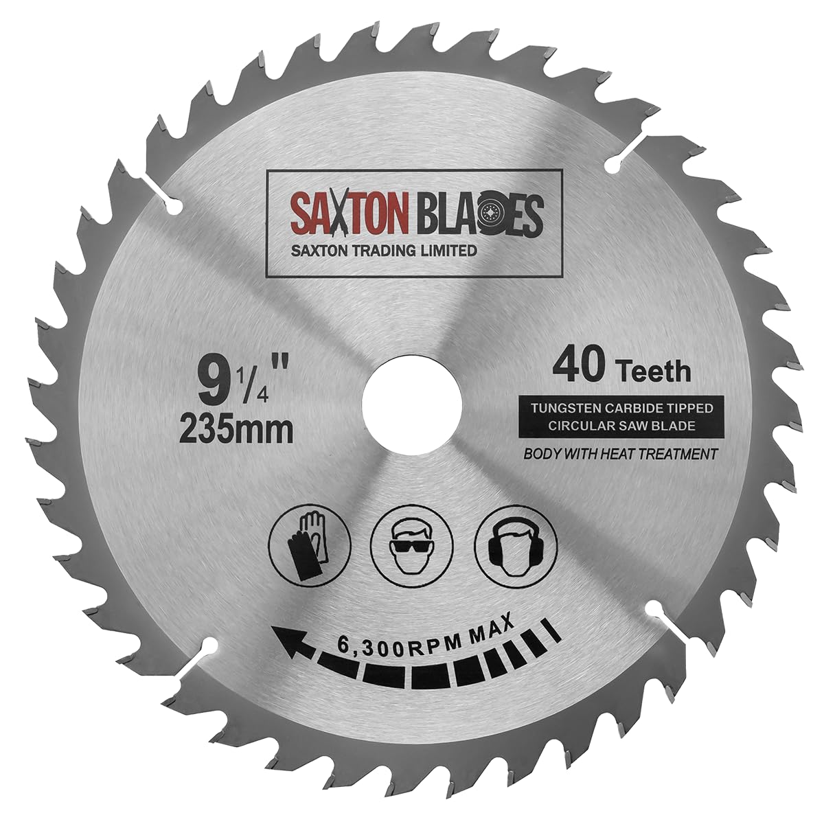 TCT23540T Saxton TCT Circular Wood Saw Blade 235mm x 30mm Bore x 40T for Bosch Makita Dewalt
