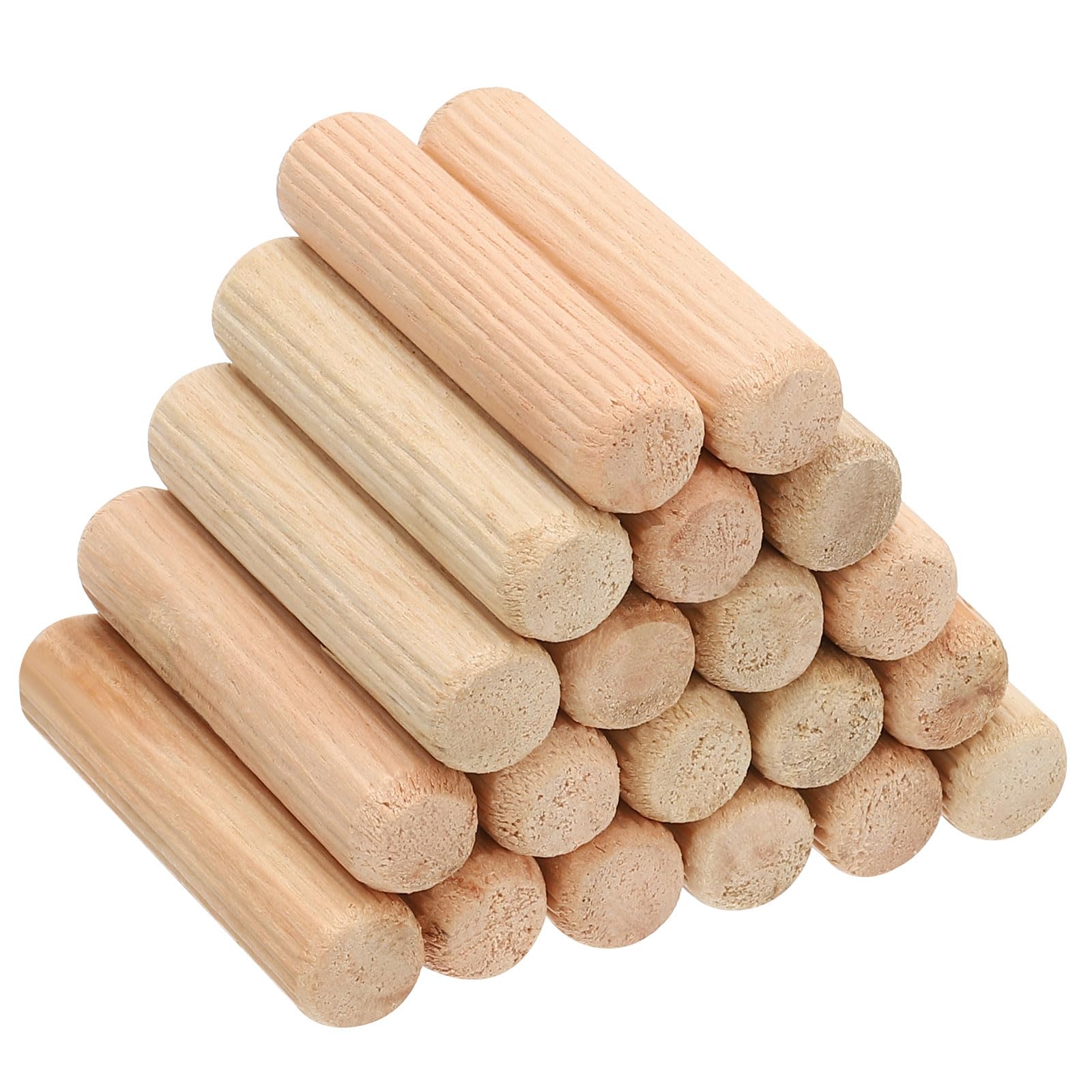 PATIKIL 1/2x2 Wooden Dowel Pins, 100Pack Wood Dried Fluted and Beveled Variety Bucket for DIY Crafts and Home Decor