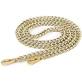 Xiazw 47'' Light Metal Crossbody Purse Chain Straps Replacement for Bag Handbag (Light Gold)