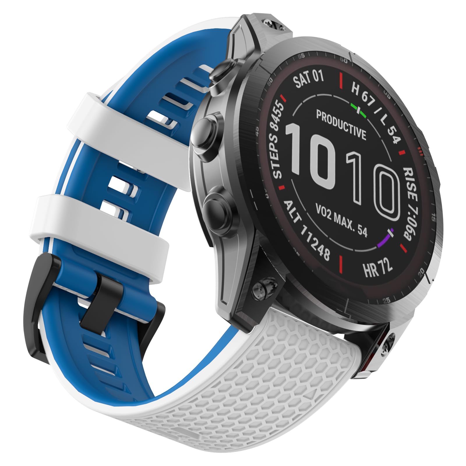 OVERSTEP Compatible for Garmin Fenix 5X Strap, 26mm Wide Soft Silicone Replacement Strap for Garmin Fenix 5X/Fenix 5X Plus/Fenix 6X/Fenix 6X Pro/Fenix 7X/Fenix 3/HR/Descent MK1