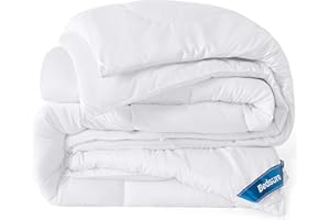 Bedsure Comforters Cal King Size -Duvet Insert White Lightweight Comforter Quilted All Season Duvet with Corner Tabs - Machine Washable(White,California King 96x102 Inches)