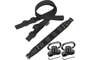 CVLIFE Two Point Sling Upgrade Wide Padded Sling with Removable Sling Swivels Black Quick Adjust Traditional Sling Length Adj