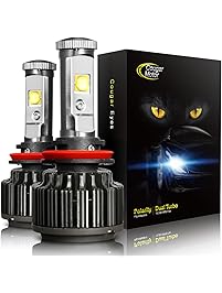 Cougar Motor LED Headlight Bulbs All-in-One Conversion Kit - H11 (H8, H9) -7,200Lm 6000K Cool White CREE