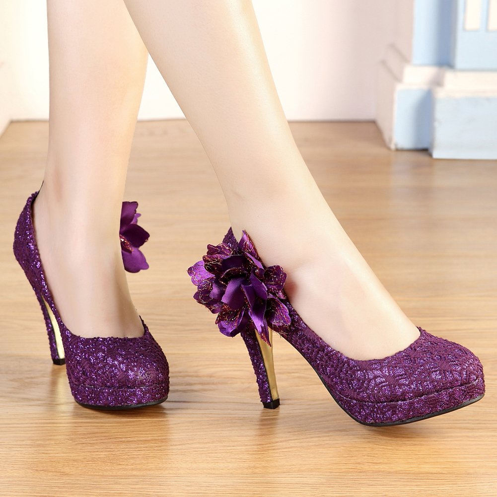 getmorebeauty Women's Vintage Lace Flowers Party Dress High Heel - Image 6