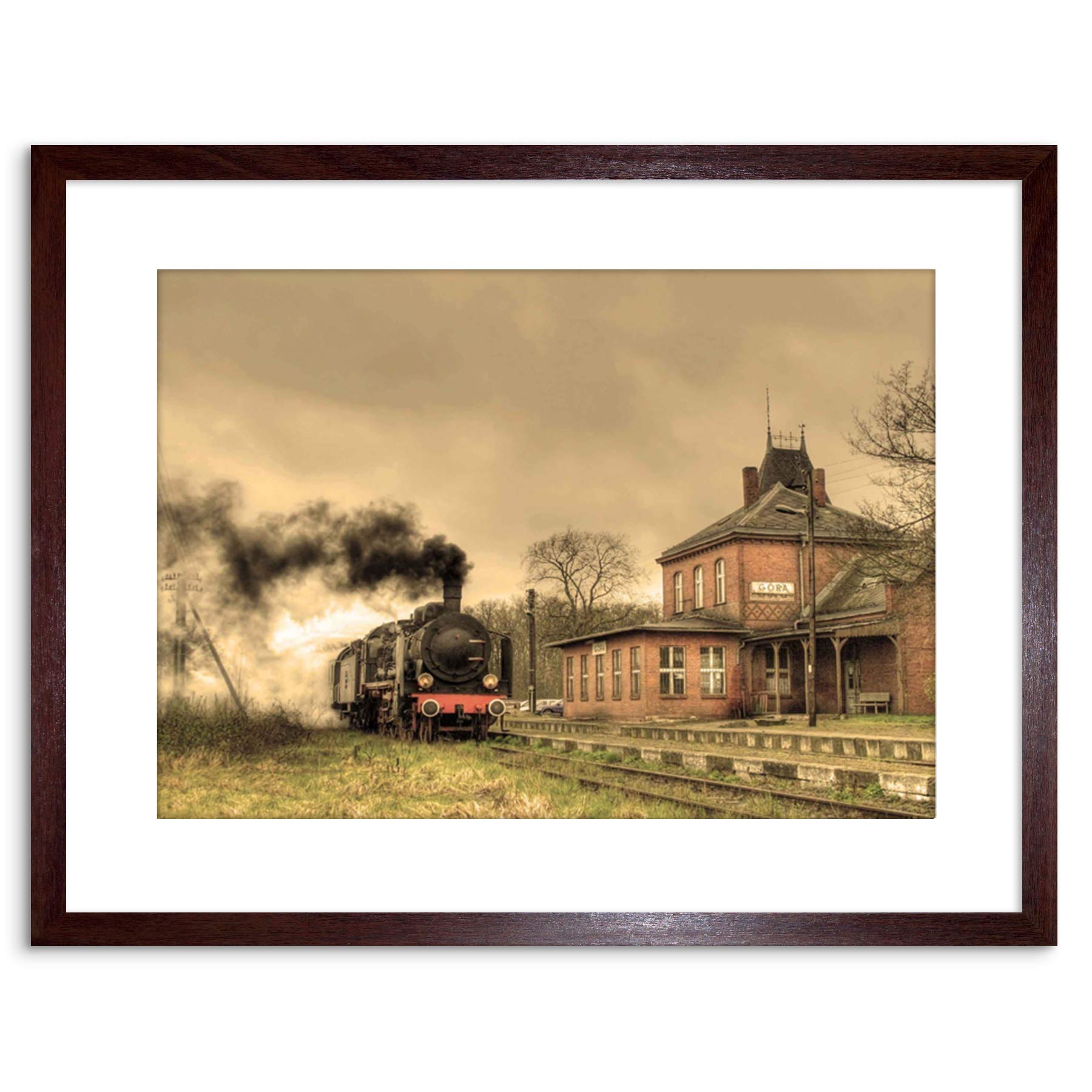 Wee Blue Coo 9x7 '' OLD RETRO STEAM TRAIN LOCOMOTIVE ENGINE PHOTO FRAMED ART PRINT F97X635