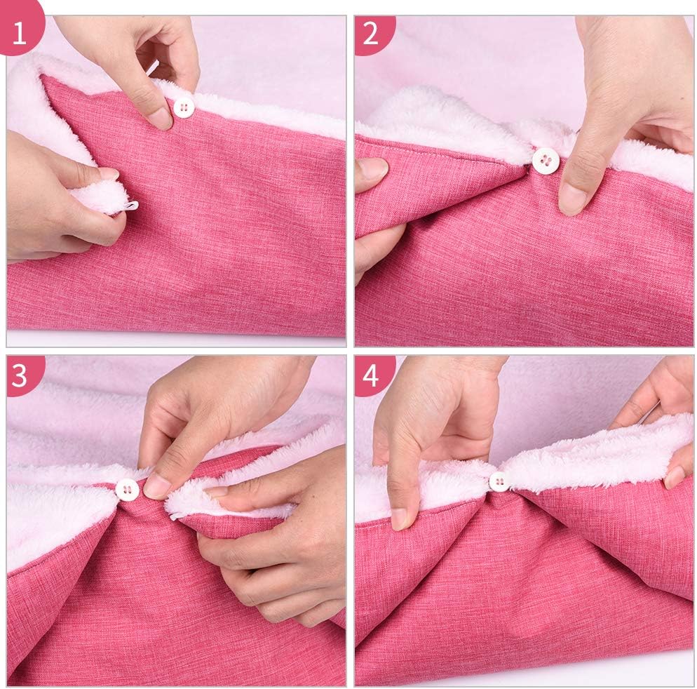 YUNNARL Furry Cat Bed/Mat (Convertible) Self-Warming Cat Mat Light Weight Fur Pet Bed for Cats, Puppy Cat Bed Mat Machine Washable Puppy Bed Best for Indoor Cats Houses, Floor, Car Back Seat Pink : Pet Supplies