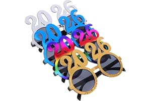 Cabilock 4PCS Eyeglasses Happy New Year, 2026 Eve Glasses New Year Funny Glasse, Party Photo Booth Props for 2026 Celebration
