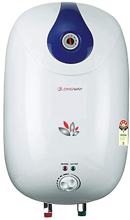 LONGWAY HOT Spring 25LTR 5 Star Storage Water Heater Geyser WT AVS Technology, Temperature Meter, ABS Plastic Body, HD ISI Element & Capsule Type 304L SS Tank 24 Month Warranty (White & Blue)