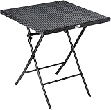 CASARIA 3 Pieces Outdoor Bistro Set Poly Rattan Table & Chairs Black view 8