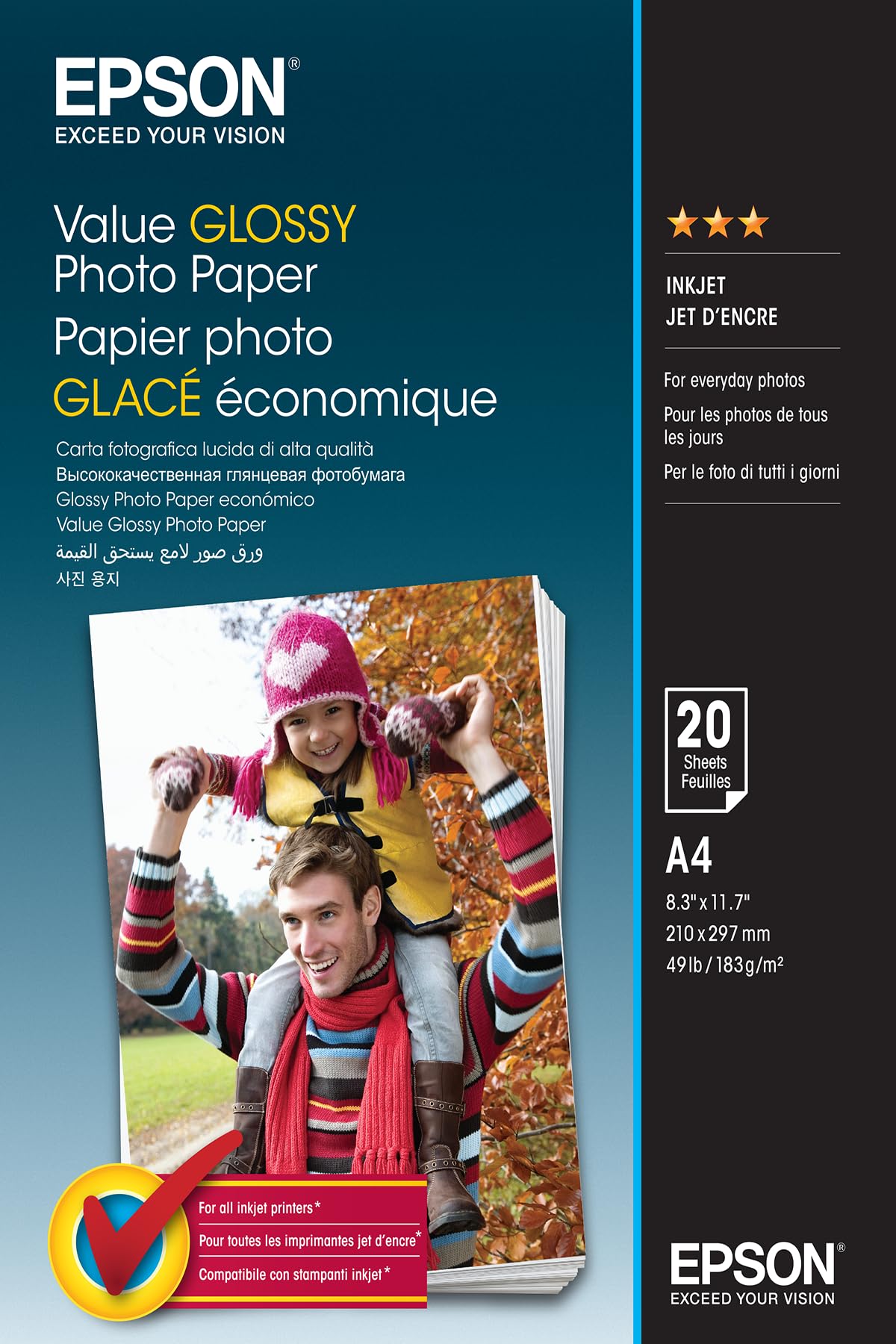 Epson Value | Glossy Photo Paper A4 | 20 Sheet | 183gsm - C13S400035