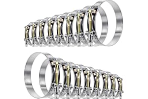 Tnisesm 16Pcs 8 Sizes Stainless Steel T-Bolt Hose Clamps, 28-91mm for 3/4"-3inch Hose ID, Radiator Turbo Intake Soft Hose Int