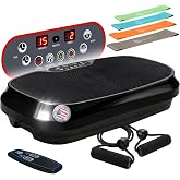 Lifepro Waver Mini Vibration Plate Exercise Machine with Resistance Bands | Compact Design, 99 Speed Levels, 10 Presets, Non-