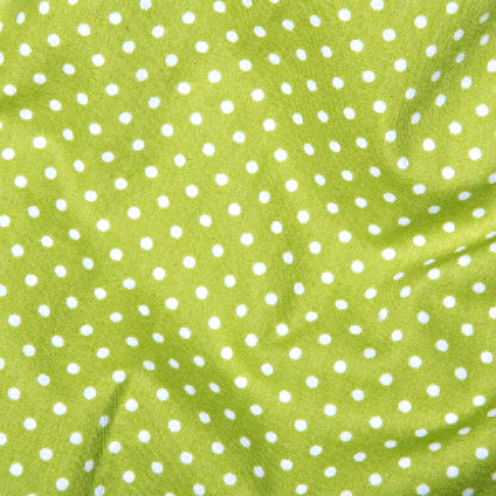 100% Cotton 3mm Polka Dot * Rose & Hubble * Superior Poplin Fabric in 40 Colours (Lime) (ONE METRE)