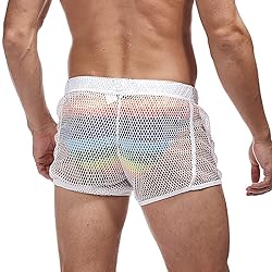 FIROTTII Mens Mesh Shorts Sexy Boxers See Through