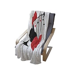 Ambesonne Poker Throw Blanket, Playing Cards 4 Aces