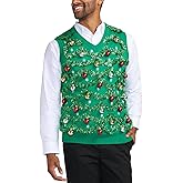 Tipsy Elves Men's Ugly Christmas Sweater Vests - Funny and Tacky Embellished Christmas Sweaters for Men
