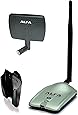 Alfa AWUS036NH 2000mW 2W 802.11g/n High Gain USB Wireless G / N Long-Range WiFi Network Adapter with 5dBi Screw-On Swivel Rubber Antenna and 7dBi Panel Antenna and Suction cup / Clip Window Mount