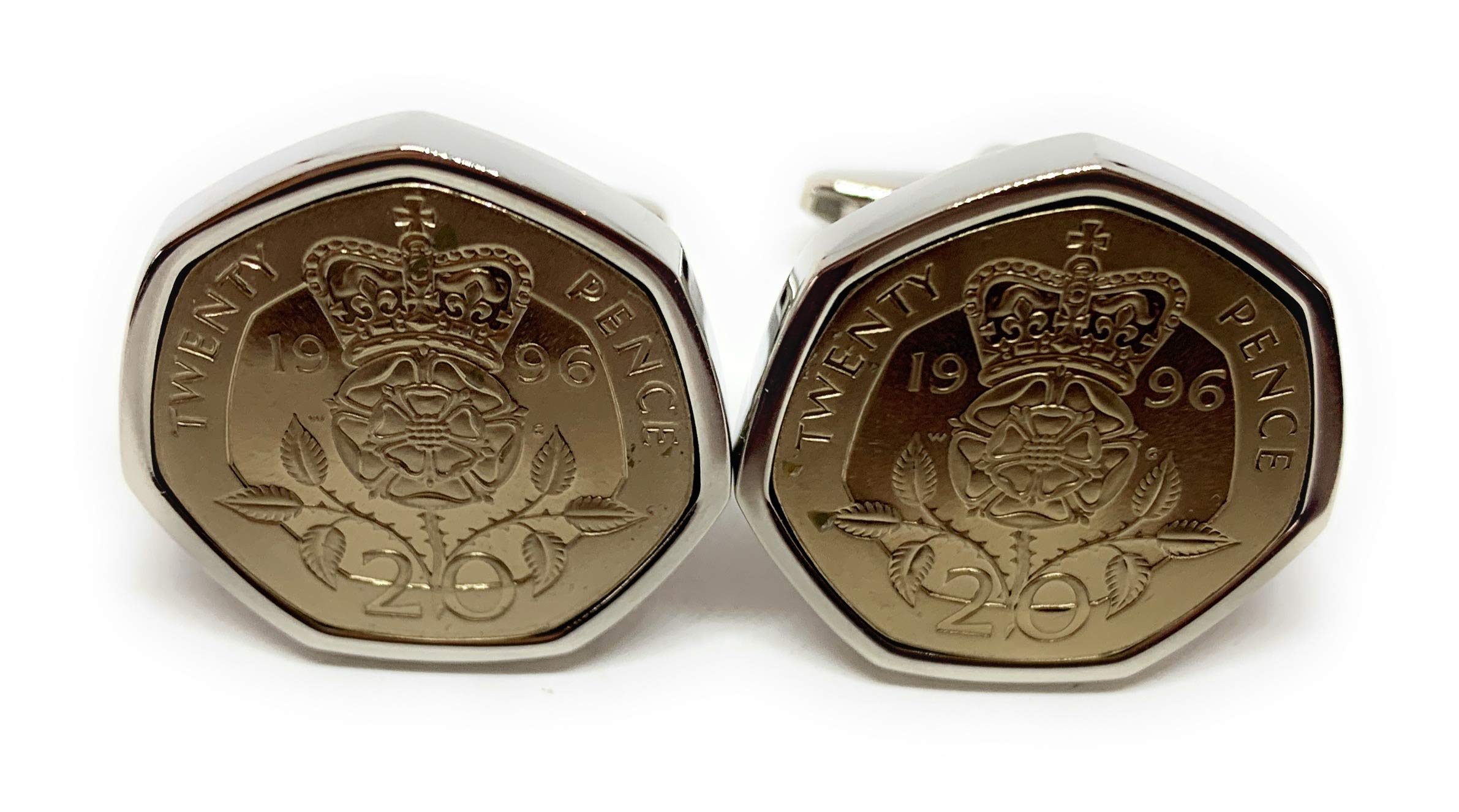 Premium 1996 30th wedding Anniversary 30th year birthday 1996 20p Coin cufflinks boxed