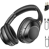 Riibox Y7Pro Hybrid Active Noise Cancelling Headphones, LDAC Hi-Res Audio, 100H Playtime, Bluetooth 6.0, Customize EQ via App, Comfort Fit Wireless Over-Ear Headphones for Home Office Travel