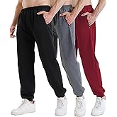 Monster Guardians 3 Pack Sweatpants for Men Athletic Gym Workout Mens Joggers with Zipper Pockets Active Running Pants