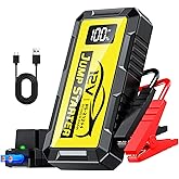 8000A Car Jump Starter, 12V Jump Starter Battery Pack (All Gas,up to 10.0L Diesel Engine) Jumper Cables Portable Lithium Jump Box, USB Output and LED Light