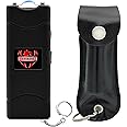 FIGHTSENSE Mini Stun Gun Keychain & Pepper Spray Combo Pack for Self Defense Kit - Extremely Powerful Stun Gun Flashlight for Women