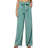 Willit Women Linen Pants Casual Wide Leg Dress Pants High Waisted Paperbag Work Trousers Summer Tie Knot Pockets 28"/30"/32''