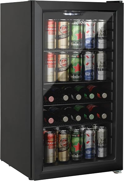 Willow WBC98B 98L Freestanding Undercounter Beverage Cooler Black 39dBA