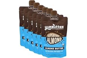 Superfood Almond Butter by Yumbutter, Gluten Free, Vegan, Non GMO, 6.2oz Pouch (Pack of 6)
