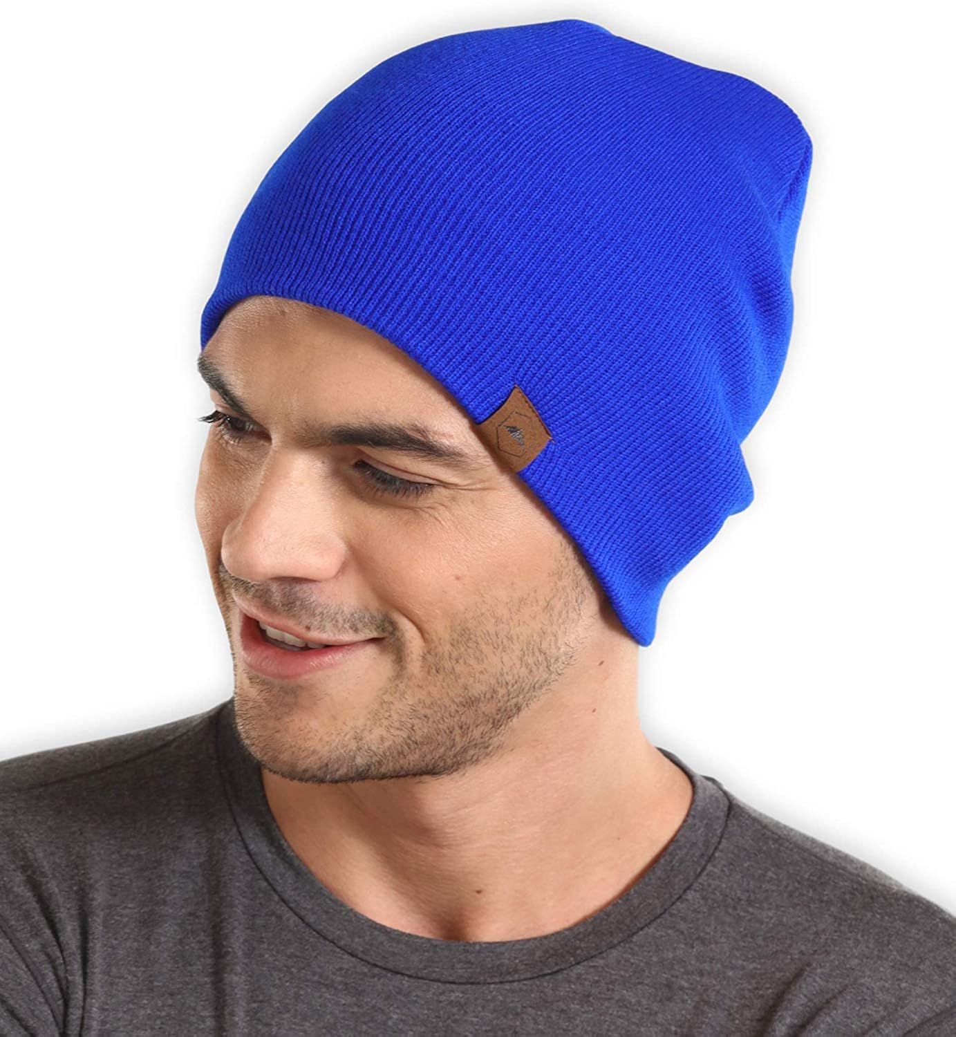 Daily Knit Beanie by Tough Headwear - Warm, Stretchy & Soft Beanie Hats for Men & Women - Year Round Comfort - Serious Beanies for Serious Style Black OSFA: Clothing