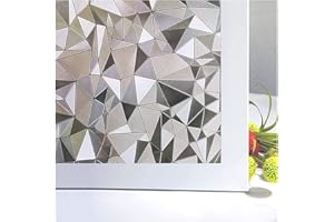 NIVIY 3D No Glue Static Cling Window Films Privacy Cut Glass Window Sticker for Bathroom Office Kitchen Window Decor 17.7"x 78.7"