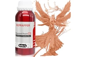 RepRapper Skin 3D Printer Resin, 405nm Fast UV-Curing Apricot 1kg Standard Resin, Beige 3D Printing Resin Photopolymer Resin for LCD Printer, Red Wax 1000g