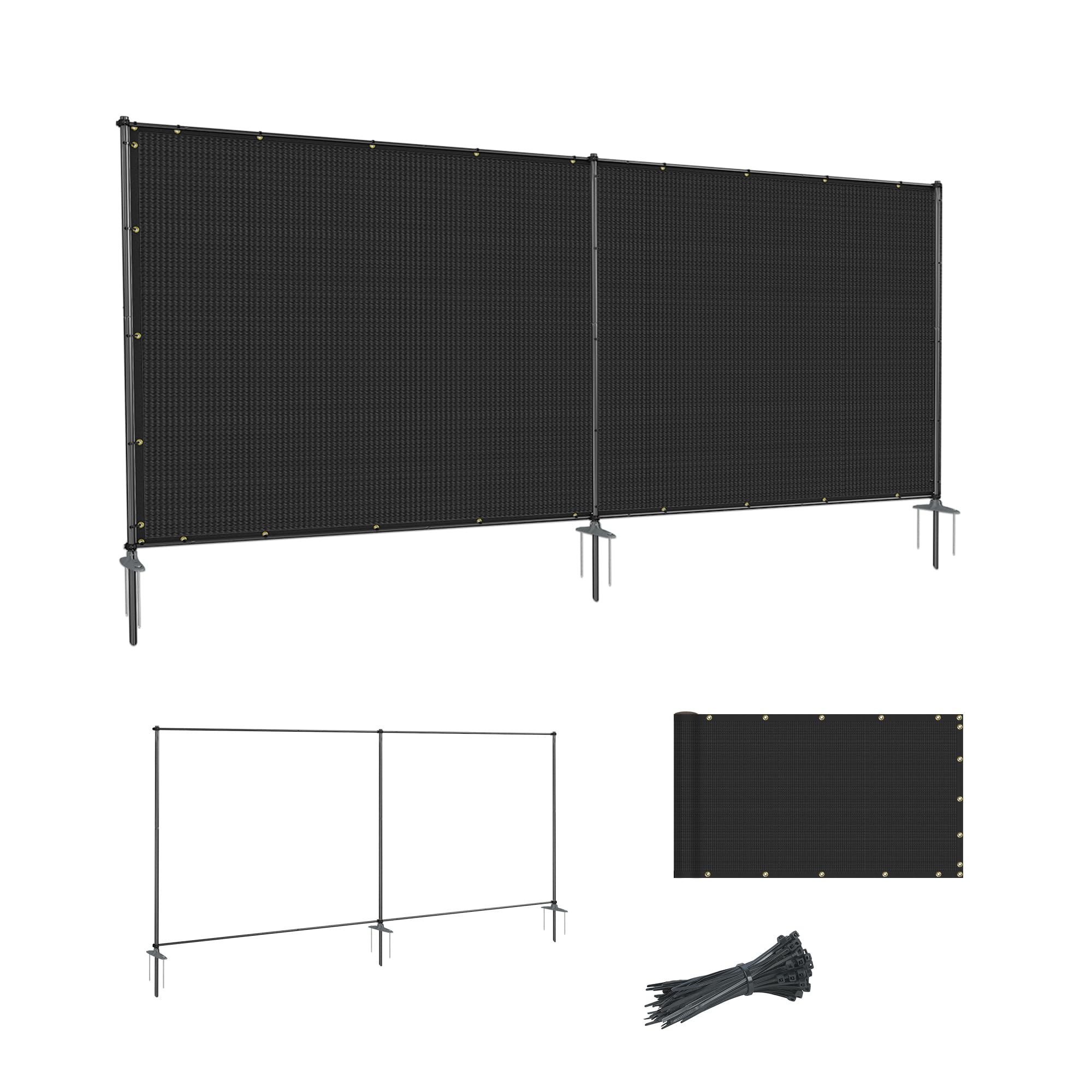 SunnyRoyal 5' x 12' Privacy Fence Screen with Iron