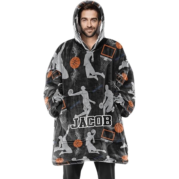 Basketball Snuggie NZOOHY Sherpa Blanket Hoodie Basketball Sport