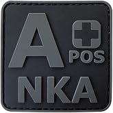 PVC First Aid Patch 2x2 A Positive Patch Compatible with Velcro PVC Plate Carrier Patches Ifak Patch First Aid Kit Patch Blood Type Patch Tactical Patches for Backpacks A Pos Patch (Blackout Subdued)