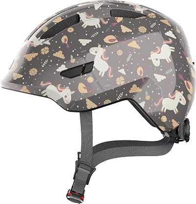 ABUS Smiley 3.0 Childrens Bike Helmet - Deep Fit, Pigtail Space, Reflectors