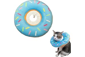 ZHUOKECE Cat Cone Collar Soft, Cute Cat Donut Cat Recovery Collar Adjustable Elizabethan Collar for Wound Healing, Comfortable Lightweight Neck Cone for Kitten Dog (Blue, S)