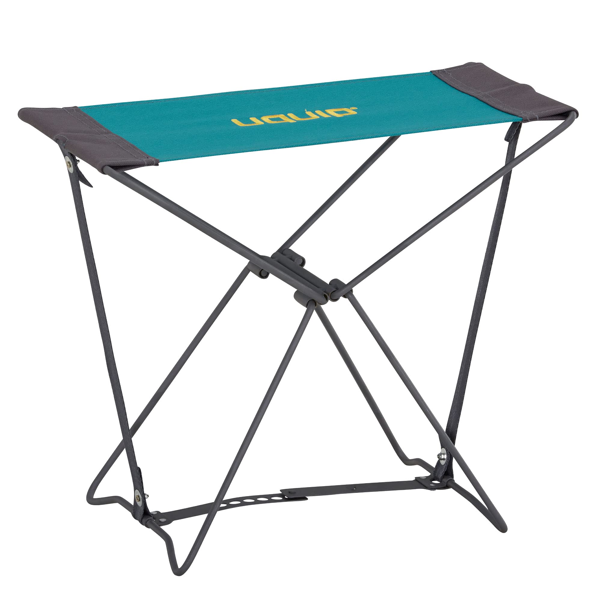 Uquip Folding Stool Fancy Petrol I Foldable Camping Stool with 100 kg Load Capacity I Compact Folding Stool Made of Steel & Polyester I Stool for Camping, Hiking, Cycling Tours, Festivals & Travel