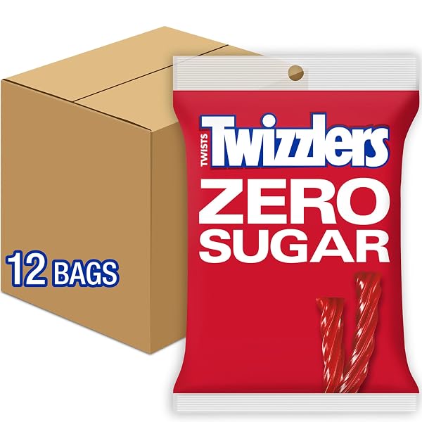 TWIZZLERS ZERO SUGAR TWISTS STRAWBERRY FLAVORED LICORICE STYLE,...