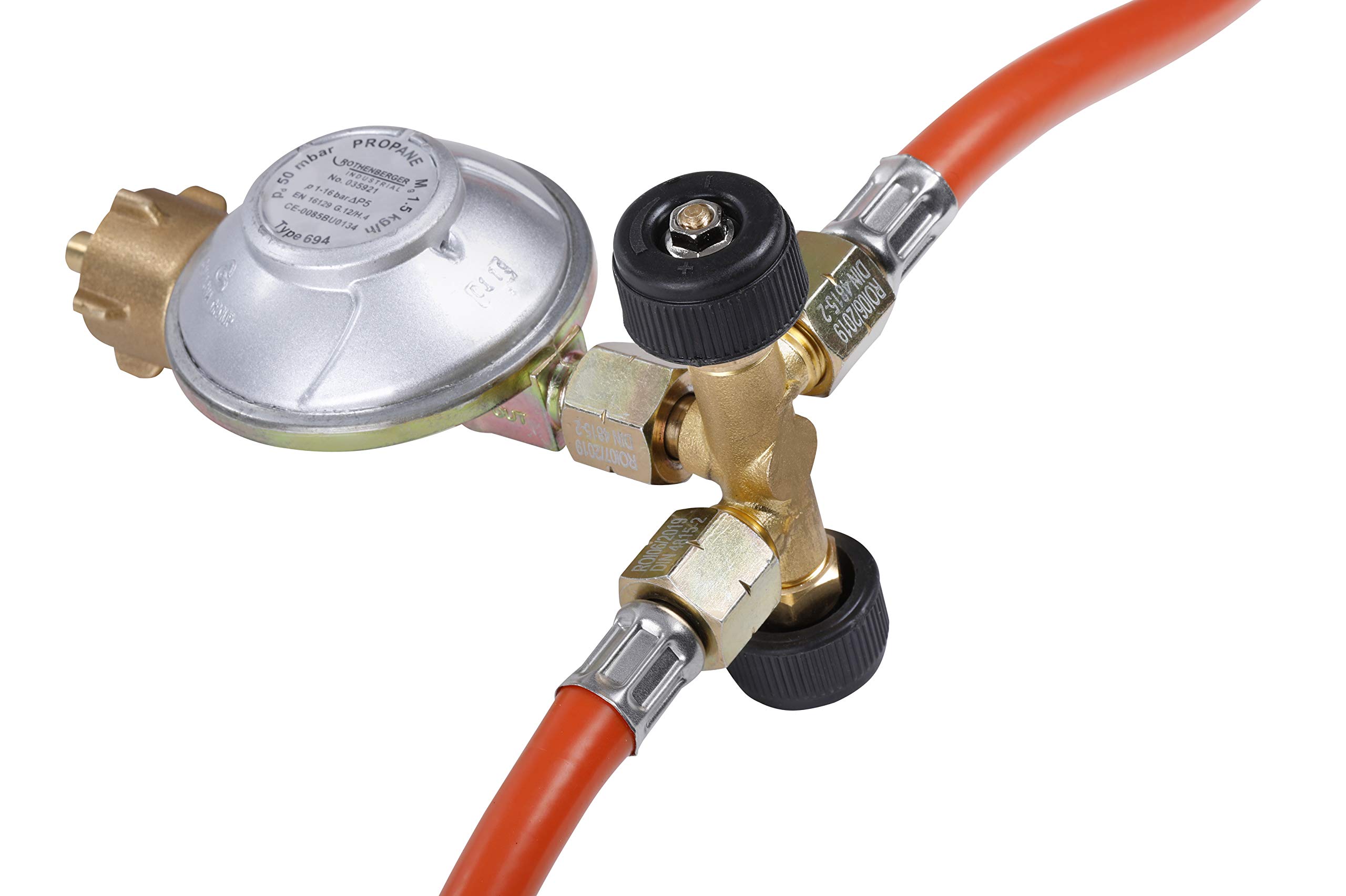 ROTHENBERGER Industrial Doppel-Abzweig Ventil Propan/Butan ; Gasregler; Konstantregler; Regler; Betrieb von 2 Geräten mit nur einem Propan-Konstant-Regler ; 1500003364 2