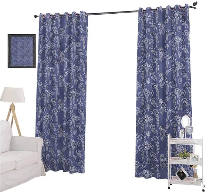 Japanese Blackout Curtains for Bedroom Flourishing Flower