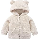 CAHL&FAUO Toddler Boy Fleece Jacket Baby Girl Winter Zip Up Hooded Coat Warm Outwear