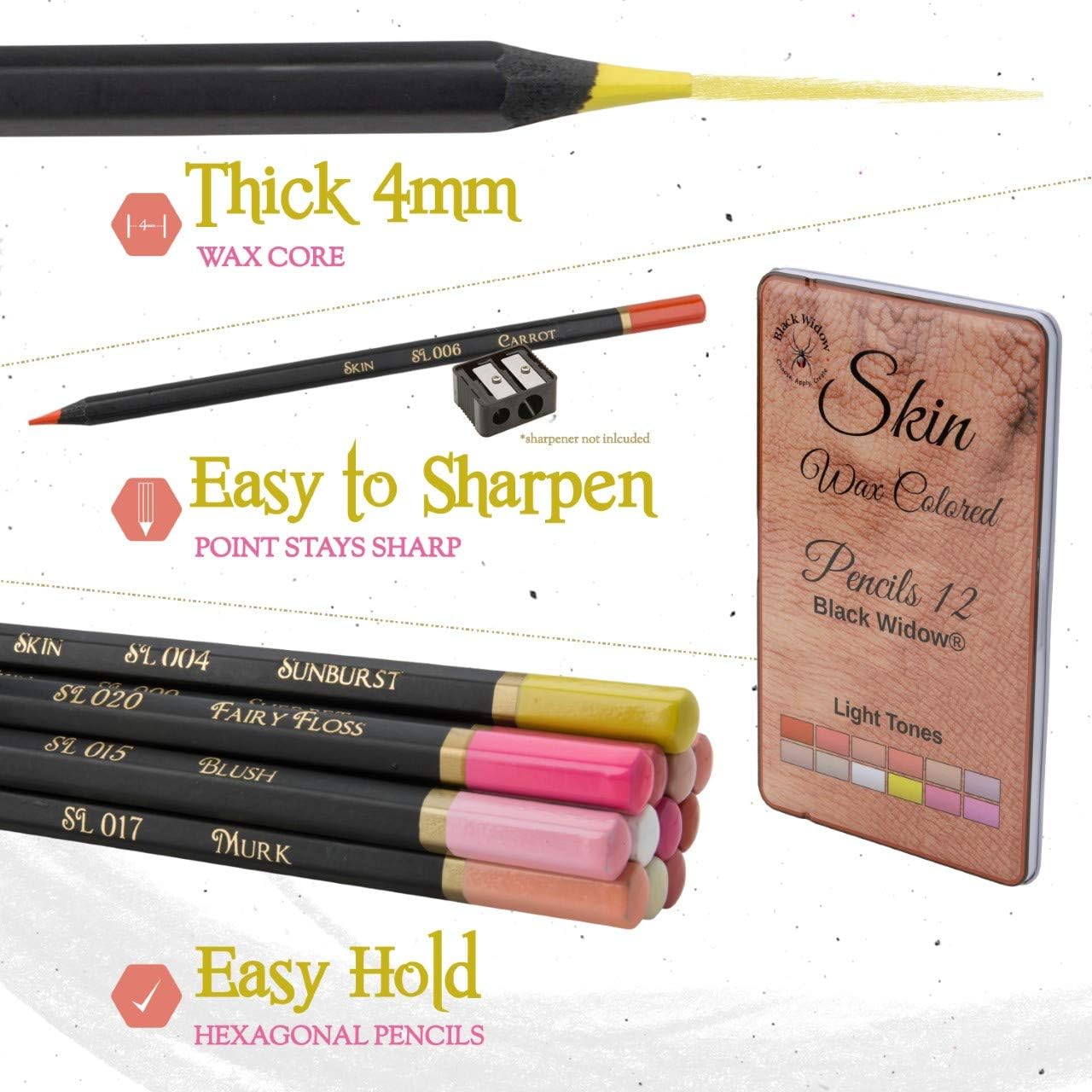 Light Tone Skin Colored Pencils for Adults - Color Pencils for Portraits and Skintone Artists - A Complete Color Range - Now With Light Fast Ratings. : Office Products