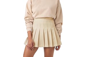 SCKTOO Womens Girl High Waisted Pleated Tennis Skirt School A-Line Skater Skirts with Lining Shorts