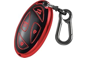 Kirsnda for Hyundai Key Fob Cover with keychian,TPU Protection Key Case Compatible with Ioniq 6 Grandeur GN7 KONA 2023 2024 Smart Remote Key (Red,5 Button)